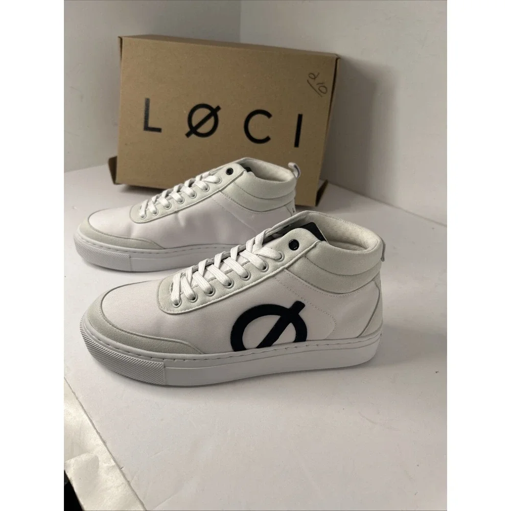 Loci Women's White Ten Logo‎ High-Top Lace-Up Sneaker Shoes EU Size 37 US Sz 6.5